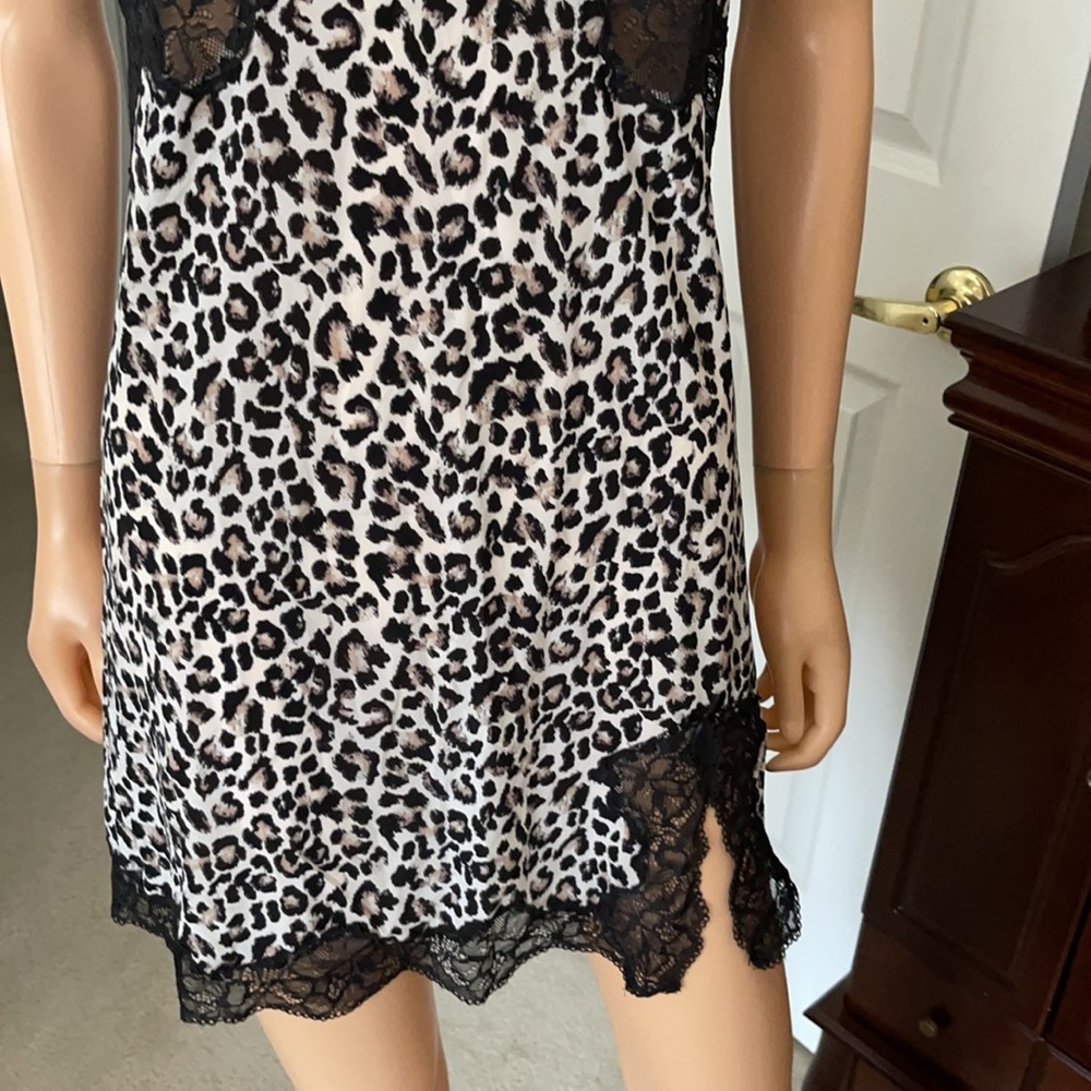 NWT Vintage Victoria’s Secret Leopard Lace Trim Slip Dress - Picture 5 of 8